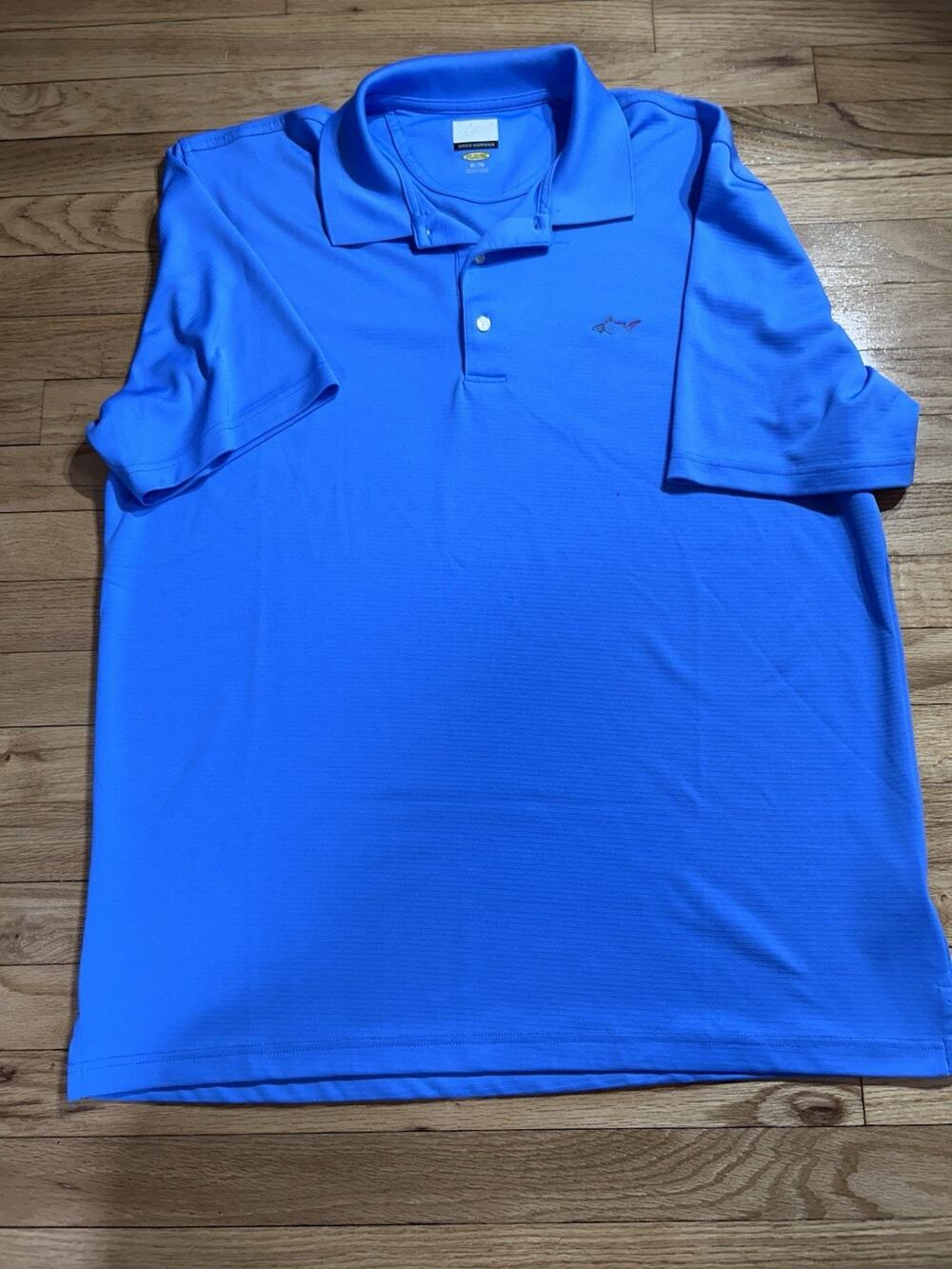 Greg Norman Play Dry Men’s XL Blue Short Sleeve Golf Polo Solid Logo